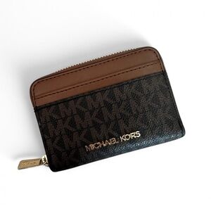 Michael Kors Brown and Black Key Card Holder
